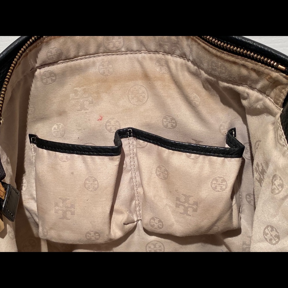 Tory Burch Black Pebbled Leather Tote - Picture 9 of 14